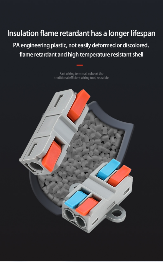 Die Kabelterminals bestehen aus flammretardanten Materialien für eine größere Sicherheit