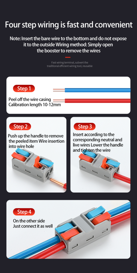 Anweisungen zur Verwendung von Quick Connect -Terminals